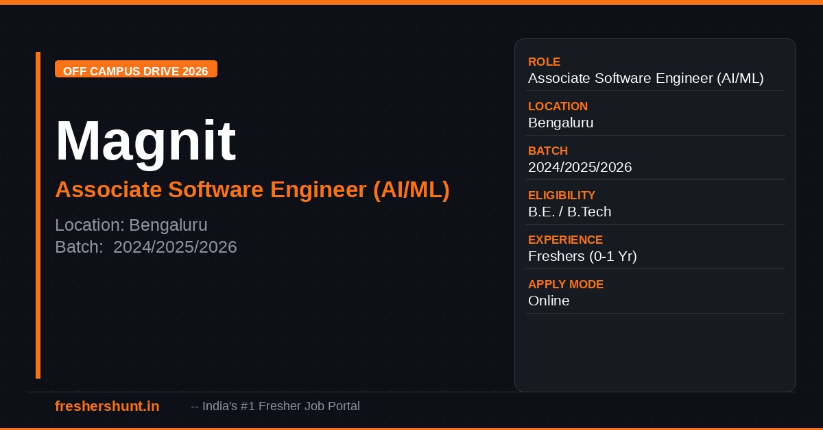 Magnit Off Campus Drive 2026 - Magnit Off Campus Drive 2026 | Associate Software Engineer | Bengaluru — Apply Now