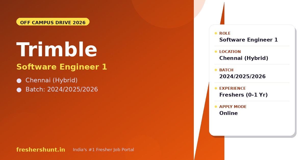 Trimble Off Campus Drive 2026 - Trimble Off Campus Drive 2026 | Software Engineer | Chennai — Apply Now
