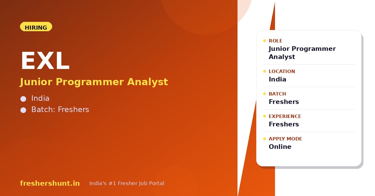 EXL Off Campus Drive 2026 - EXL Junior Programmer Analyst 2026 | SSRS / Power BI | India — Apply Now