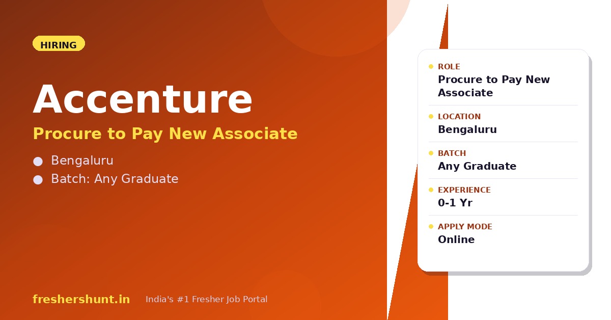 Accenture Off Campus Drive 2026 - Accenture Procure to Pay 2026 | New Associate | Bengaluru — Apply Now