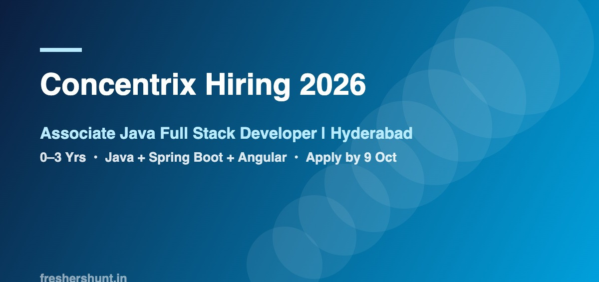 Concentrix Off Campus Drive 2026 - Concentrix Hiring 2026 | Java Full Stack Developer | Hyderabad — Apply by 9 Oct