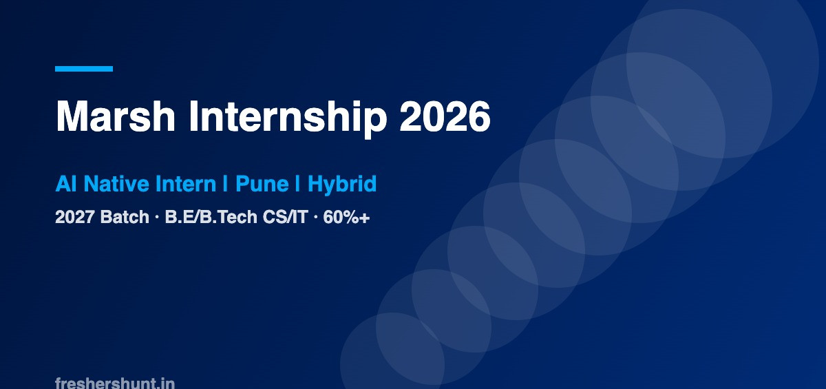 Marsh Off Campus Drive 2026 - Marsh Internship 2026 | AI Native Intern, 2027 Batch | Pune — Apply Now