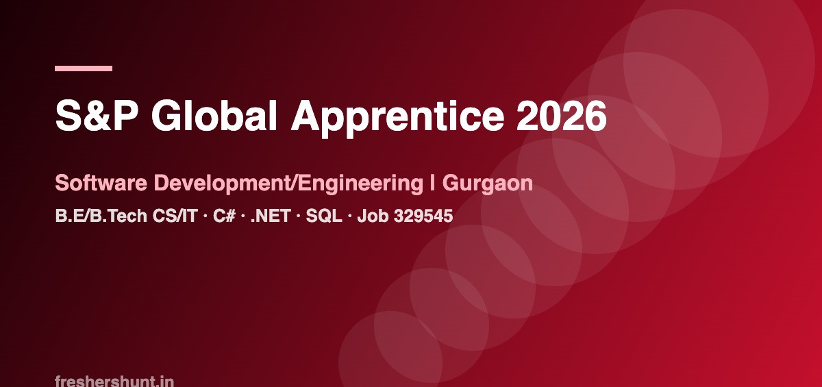 S&P Off Campus Drive 2026 - S&P Global Apprentice Software Engineering 2026 | Apprentice Developer | Gurgaon — Apply Now