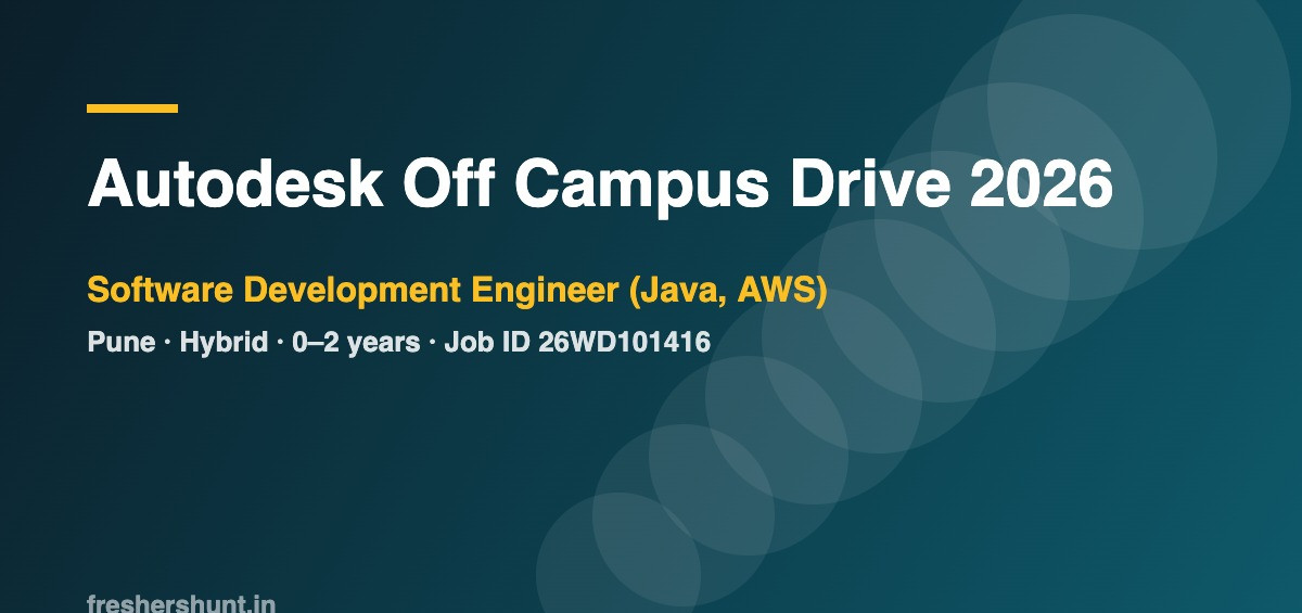 Autodesk Off Campus Drive 2026 - Autodesk Off Campus Drive 2026 | Software Development Engineer (Java, AWS) | Pune — Apply Now